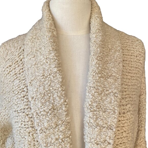 Guess Wool Chunky Cardigan Sz M Capsule Fisherman Coastal Boho Y2K Cottage Cozy - Picture 2 of 15